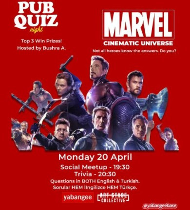 Pub Quiz Night on Marvel Cinematic Universe: Questions in English & Turkish