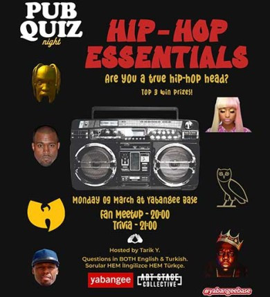 Pub Quiz Night on Hip-Hop Essentials: Questions in BOTH English & Turkish