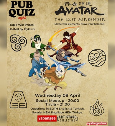 Pub Quiz Night on Avatar the Last Airbender: Questions in BOTH English & Turkish