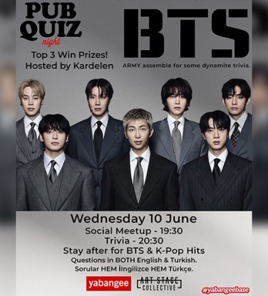 Pub Quiz Night on BTS: Questions in English and Turkish