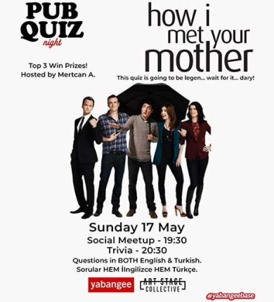 Pub Quiz Night on How I Met Your Mother: Questions in English & Turkish