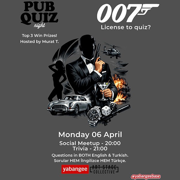 Pub Quiz Night on James Bond (007): Questions in English & Turkish