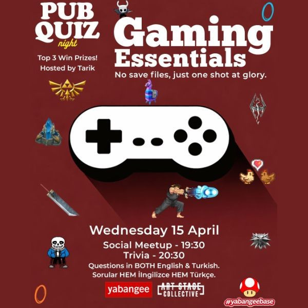Pub Quiz Night on Gaming Essentials: Questions in English and Turkish