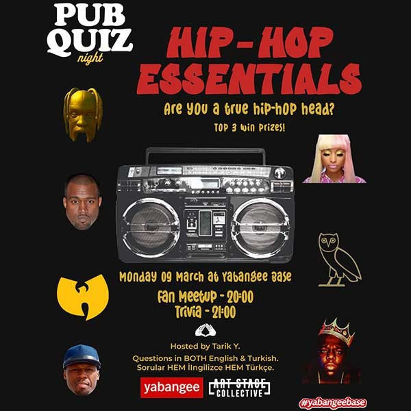 Pub Quiz Night on Hip-Hop Essentials: Questions in BOTH English & Turkish