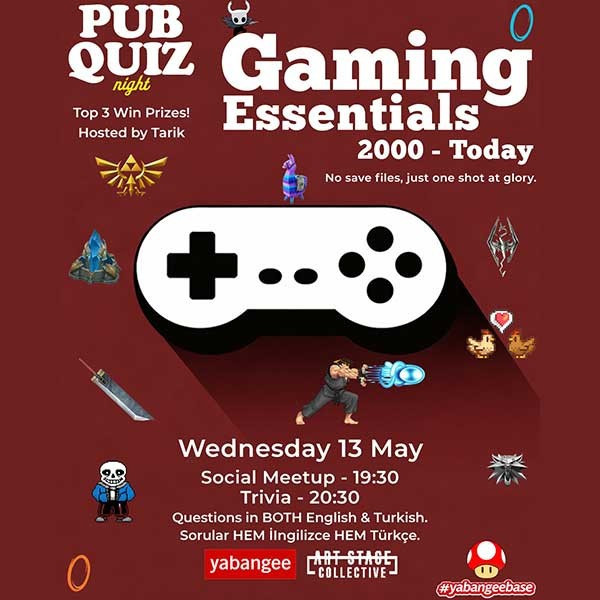 Pub Quiz Night on Gaming Essentials (2000-Today): Questions in English and Turkish