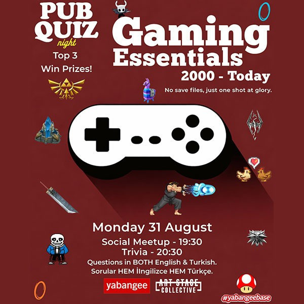 Pub Quiz on Gaming: Questions in English & Turkish