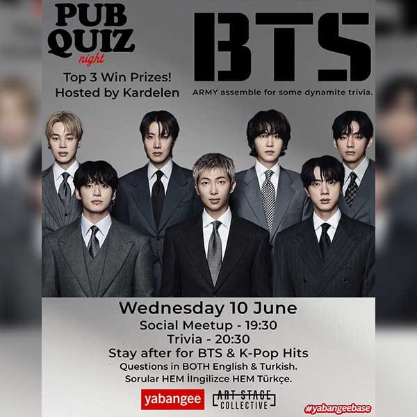 Pub Quiz Night on BTS: Questions in English and Turkish