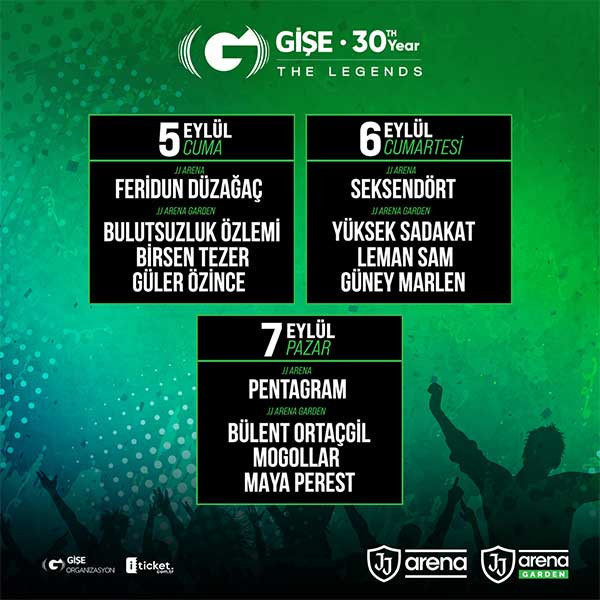 Gişe Organizasyon ile 30 Yıl The Legends Konserleri